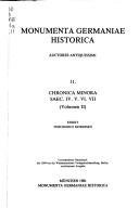 Cover of: Chronica minora, Vol.2
