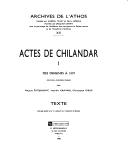 Cover of: Actes de Chilandar