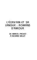 Cover of: L' écrivain et sa langue: romans d'amour de Marcel Proust à Richard Millet