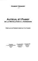 Cover of: Auteuil et Passy by Hubert Demory
