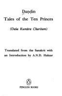 Cover of: Tales of the ten princess: Daśa Kumāra charitam