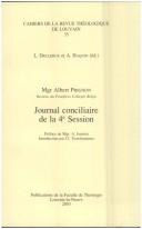 Cover of: Mgr Albert Prignon, Journal Conciliaire De LA Session (Cahiers De La Revue Theologique De Louvain, 35)