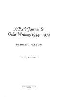 Cover of: A Poet's Journal And Other Writings 1934-1974