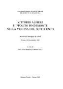 Cover of: Vittorio Alfieri e Ippolito Pindemonte nella Verona del Settecento: atti del convegno di studi, Verona, 22-24 settembre 2003