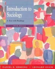 Cover of: Introduction To Sociology by Daniel E. Hebding, Leonard Glick