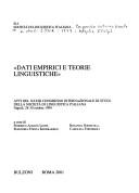 Cover of: "Dati empirici e teorie linguistiche" by Società di linguistica italiana. Congresso internazionale di studi