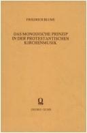 Cover of: monodische Prinzip in der protestantischen Kirchenmusik