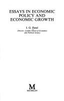 Cover of: Essays in economic policy and economic growth