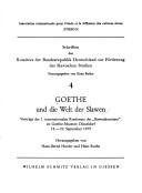 Cover of: Goethe und die Welt der Slawen by herausgegeben von Hans-Bernd Harder und Hans Rothe.