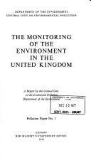 Cover of: Monitoring of the Environment in the United Kingdom