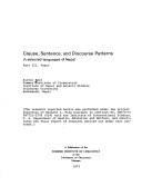 Clause, sentence, and discourse patterns in selected languages of Nepal by Austin Hale