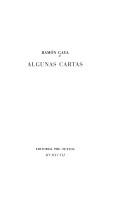 Cover of: Algunas cartas by Ramón Gaya