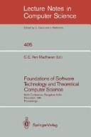 Cover of: Foundations of Software Technology and Theoretical Computer Science: Ninth Conference, Bangalore, India, December 19-21, 1989 Proceedings (Lecture Notes in Computer Science)