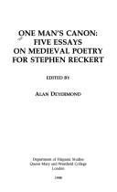 Cover of: One man's canon: five essays on Medieval poetry for Stephen Reckert