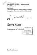 Cover of: Georg Kaiser by Armin Arnold