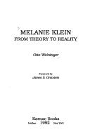 Cover of: Melanie Klein, from theory to reality