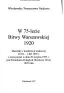 Cover of: W 75-lecie bitwy warszawskiej 1920 by [redaktor Danuta Kuźnicka].