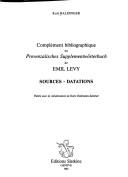 Cover of: Complément bibliographique au Provenzalisches Supplementwörterbuch de Emil Levy: sources-datations