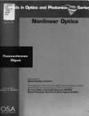 Cover of: Nonlinear optics: postconference digest