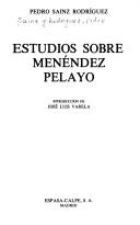 Cover of: Estudios sobre Menéndez Pelayo