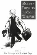 Cover of: Modern thinkers on welfare by edited by Vic George and Robert Page.