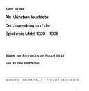 Cover of: Als München leuchtete: der Jugendring und der Spielkreis Mirbt, 1920-1925 : Blätter z. Erinnerung an Rudolf Mirbt u. a. d. Mirbtkreis