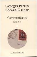Cover of: Correspondance, 1966-1978 by Lorand Gaspar