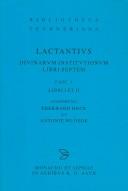 Cover of: Divinarum institutionum libri septem by Lactantius