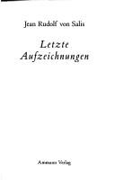 Cover of: Letzte Aufzeichnungen