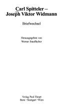 Cover of: Carl Spitteler-Joseph Viktor Widmann: Briefwechsel