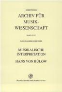 Cover of: Musikalische Interpretation Hans von Bülow by Hans-Joachim Hinrichsen