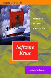 Cover of: Software reuse: methods, models, and costs