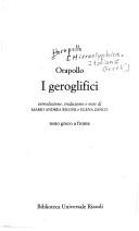 Cover of: I geroglifici by Horapollo