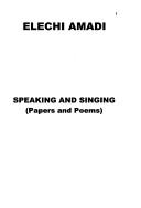 Cover of: Speaking and singing | Elechi Amadi