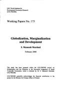 Cover of: Globalization, marginalization and development