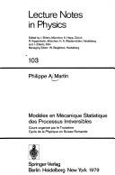 Cover of: Modèles en mécanique statistique des processus irréversibles