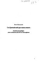 Cover of: Un quetzalcoatl que nunca muere by Remo Mazzacurati, Remo Mazzacurati