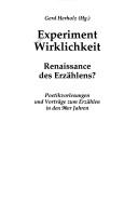 Cover of: Experiment Wirklichkeit by Gerd Herholz (Hg.).