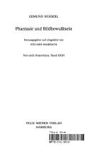 Cover of: Phantasie und Bildbewusstsein by Edmund Husserl