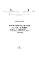 Cover of: Repertorio dei contesti cultuali indigeni in Italia meridionale