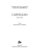 Cover of: Carteggio, 1774-1791