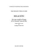 Cover of: Relación de lo que sucedió en Europa al dr. Servando Teresa De Mier