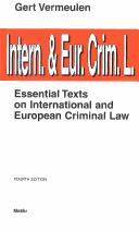 Cover of: Essential texts on international and European criminal law