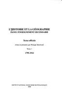 Cover of: L' histoire et la géographie dans l'enseignement secondaire by réunis et présentés par Philippe Marchand.