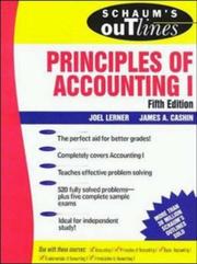 Cover of: Schaum's outline of theory and problems of principles of accounting I