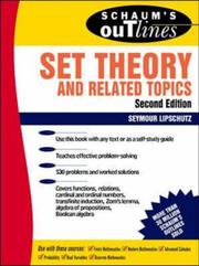 Cover of: Schaum's outline of theory and problems of set theory and related topics by Seymour Lipschutz