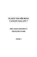 Cover of: Plaist vos oïr bone cançon vallant ?: mélanges offerts à François Suard