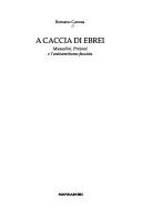 Cover of: A caccia di ebrei by Romano Canosa