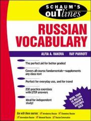Cover of: Schaum's outline of Russian vocabulary by Alfia A. Rakova