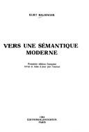 Cover of: Vers une sémantique moderne. by Kurt Baldinger, Kurt Baldinger